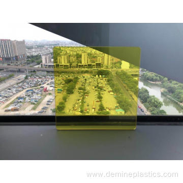 Light yellow solid polycarbonate sheet advertising board